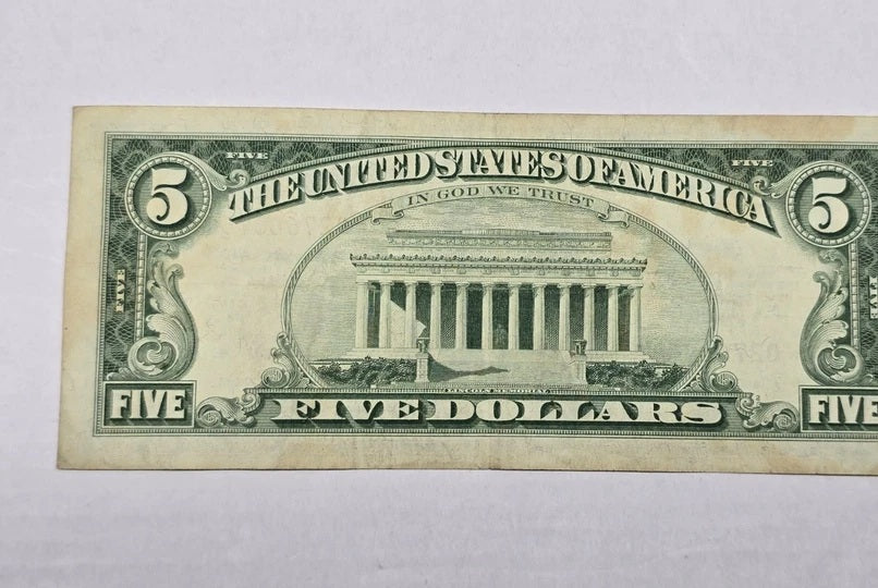 Pair 1963 $5 Red Seal Star Notes Fr. 1536* - Low Serial Replacements (876A&491A)