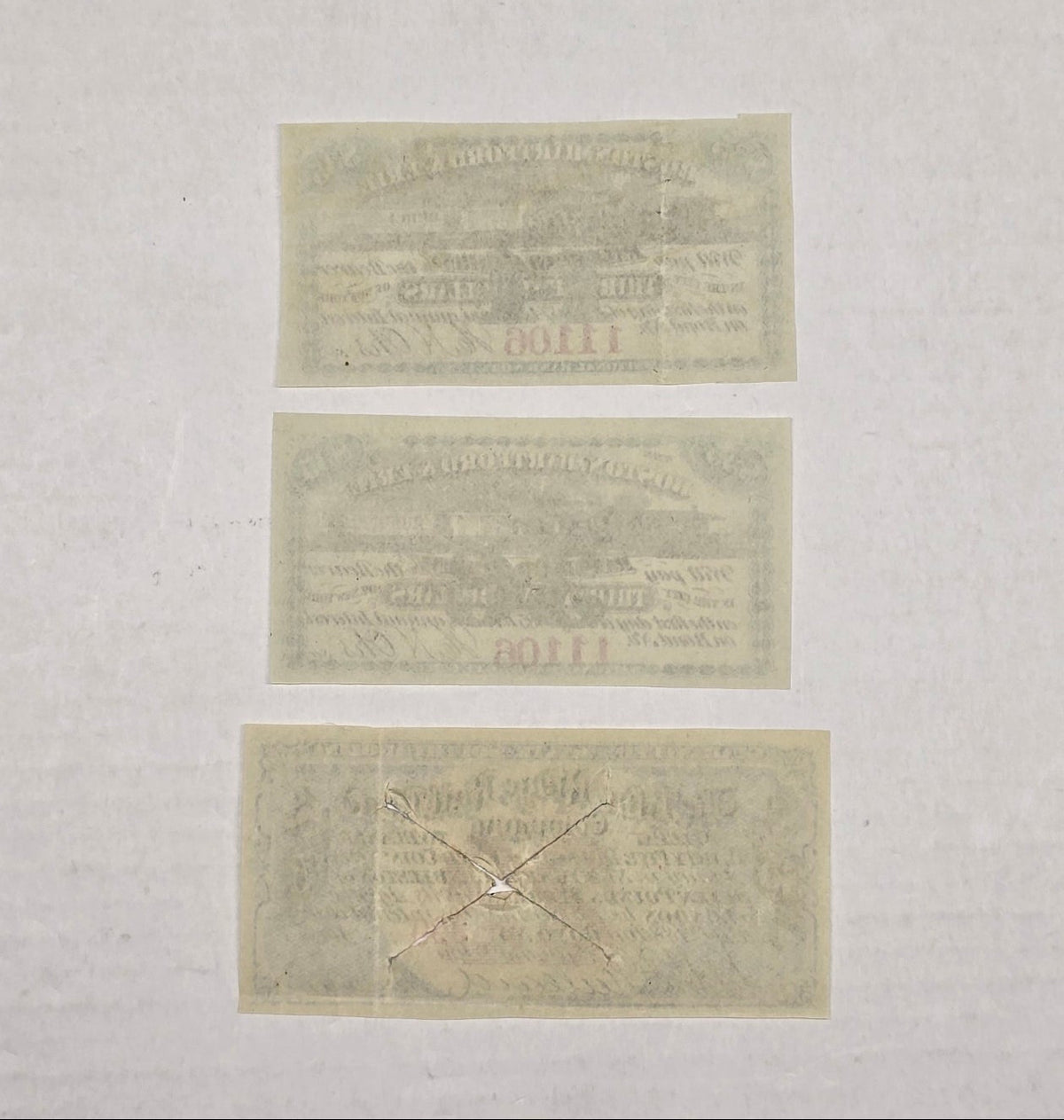 1869-1871 Railroad Bond Coupons Lot 3 Blue Ridge SC Boston Hartford Erie