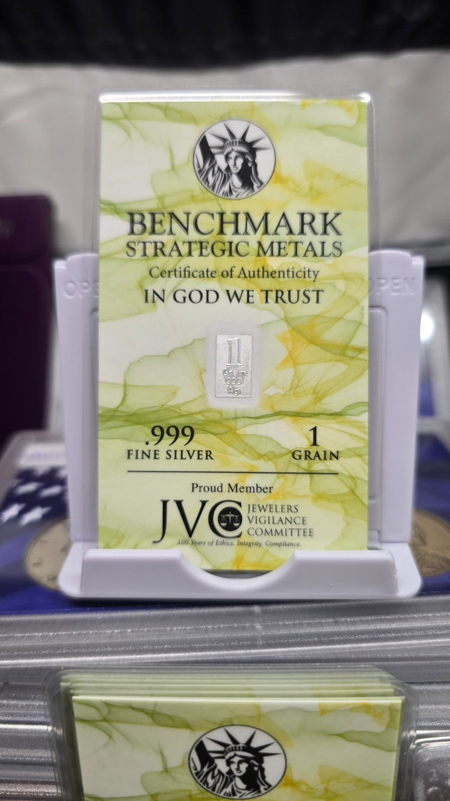 Benchmark Strategic Metals 1 Grain Silver Ingot