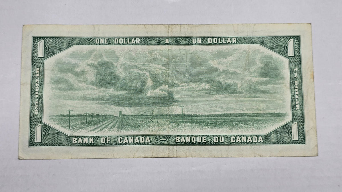 Canada 1954 $1 Banknote Modified Hair Beattie Coyne (383) L/O Block AU/UNC