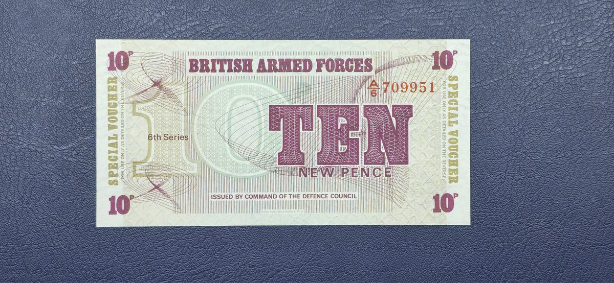 British Armed Forces 10 New Pence Special Voucher (6th Series / 1972) CRISP/UNC