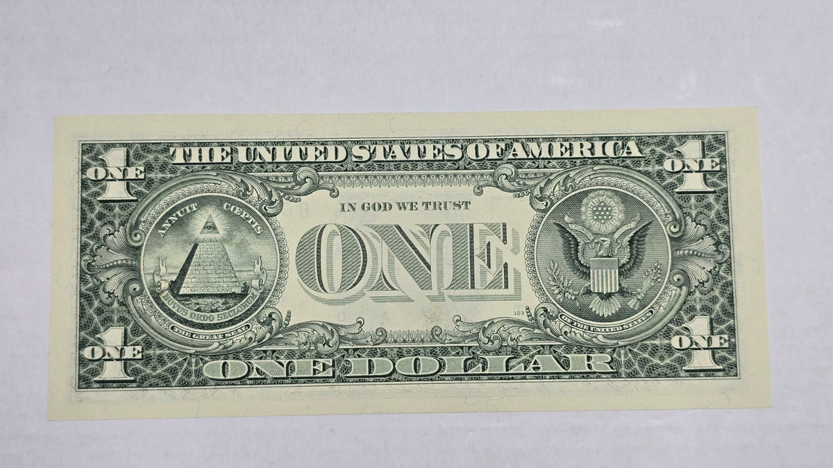 1999 $1 Federal Reserve Note New York B-I Repeater Serial 64216421 Gem UNC