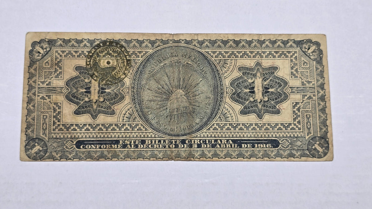 Mexico 1916 1 Peso "Gobierno Provisional de México" (Infalsificable Issue)