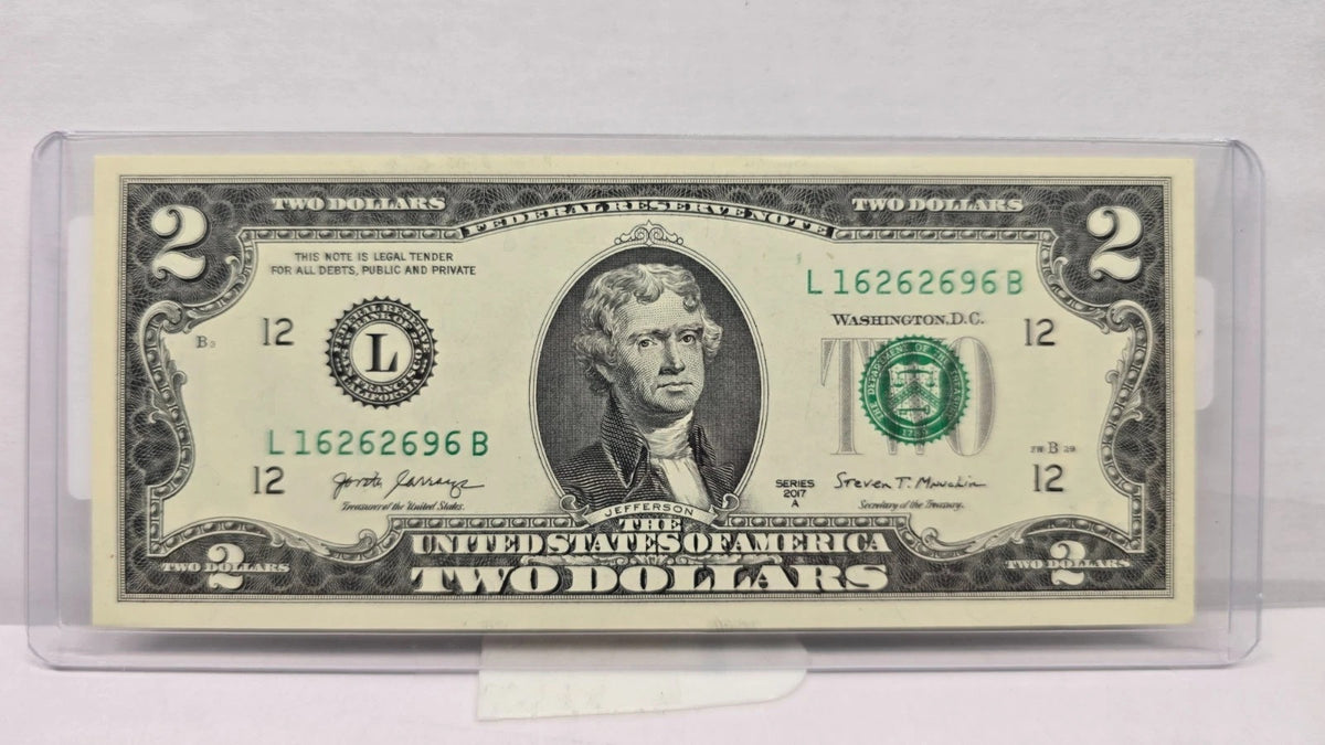 Series 2017A $2 Federal Reserve Note (696B)– San Francisco District (Alternator)