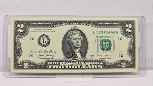 Series 2017A $2 Federal Reserve Note (696B)– San Francisco District (Alternator)