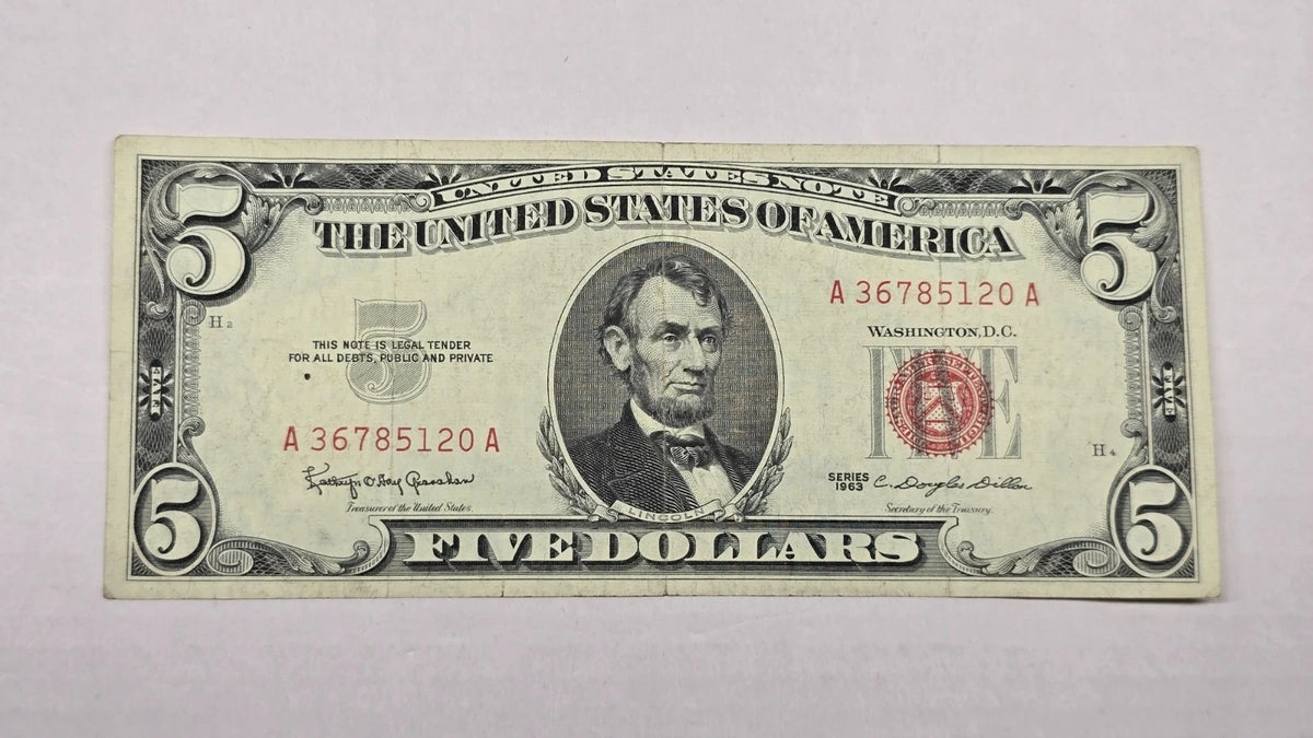 Series 1963 $5 Legal Tender Note (120A) (Standard Issue Red Seal)