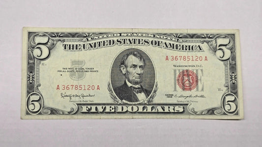 Series 1963 $5 Legal Tender Note (120A) (Standard Issue Red Seal)