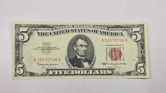 Series 1963 $5 Legal Tender CHOICE UNC Note (736A) (Standard Issue Red Seal)