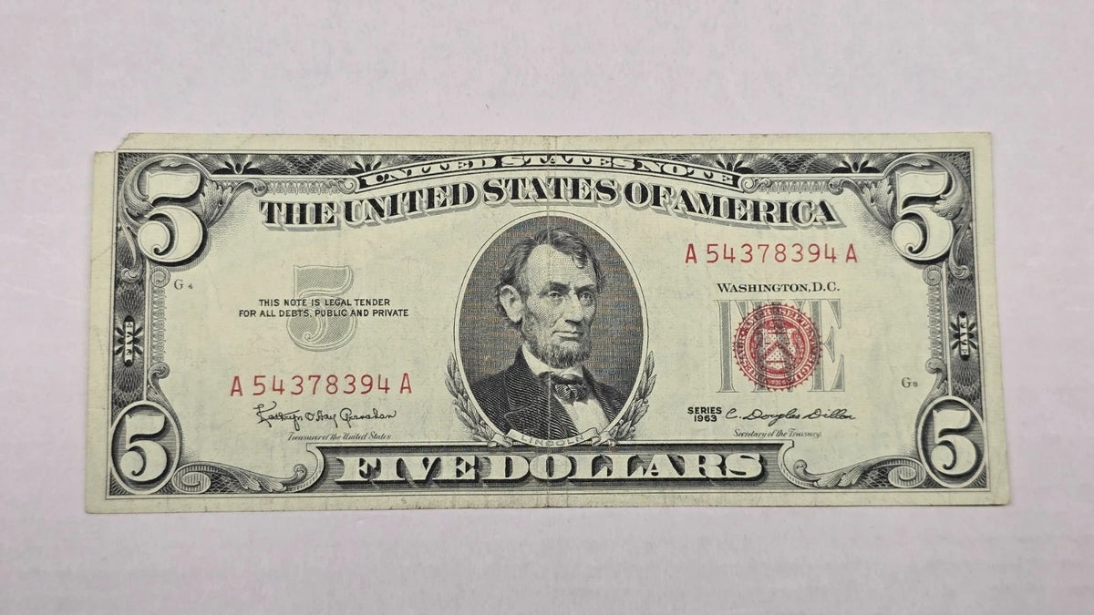 Series 1963 $5 Legal Tender Note (394A) (Standard Issue Red Seal)