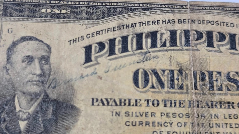 Philippines 1944 1 Peso "VICTORY" Treasury Certificate Signed Bernard Bernstein