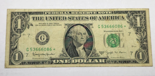 1963B $1 Barr Note Star Note (086)Chicago G-* Fr. 1902-G* Granahan Barr Key Date