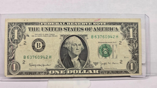 Series 1963B $1 Federal Reserve Note(942H) – New York District "Barr Note"