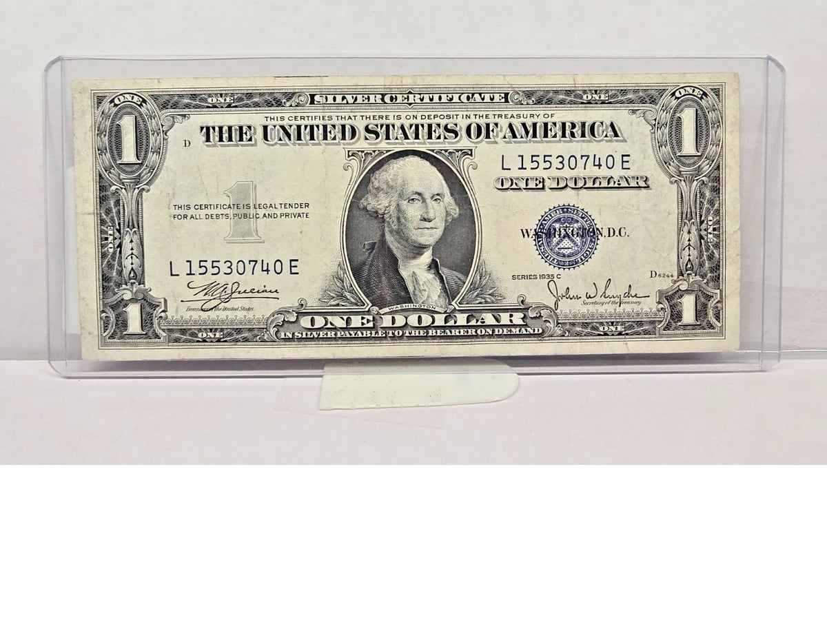 Series 1935C $1 Silver Certificate (740E) – "Without Motto" UNC