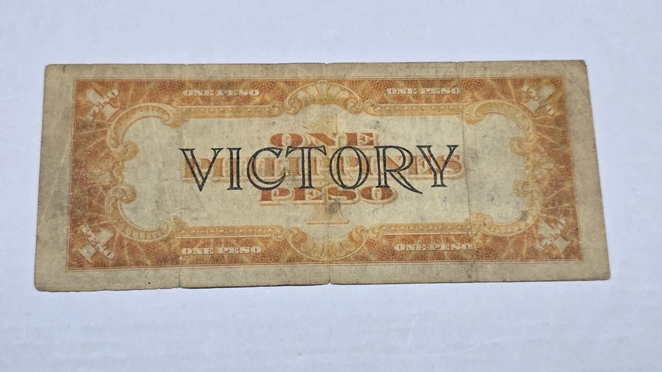 Philippines 1944 1 Peso "VICTORY" Treasury Certificate Signed Bernard Bernstein
