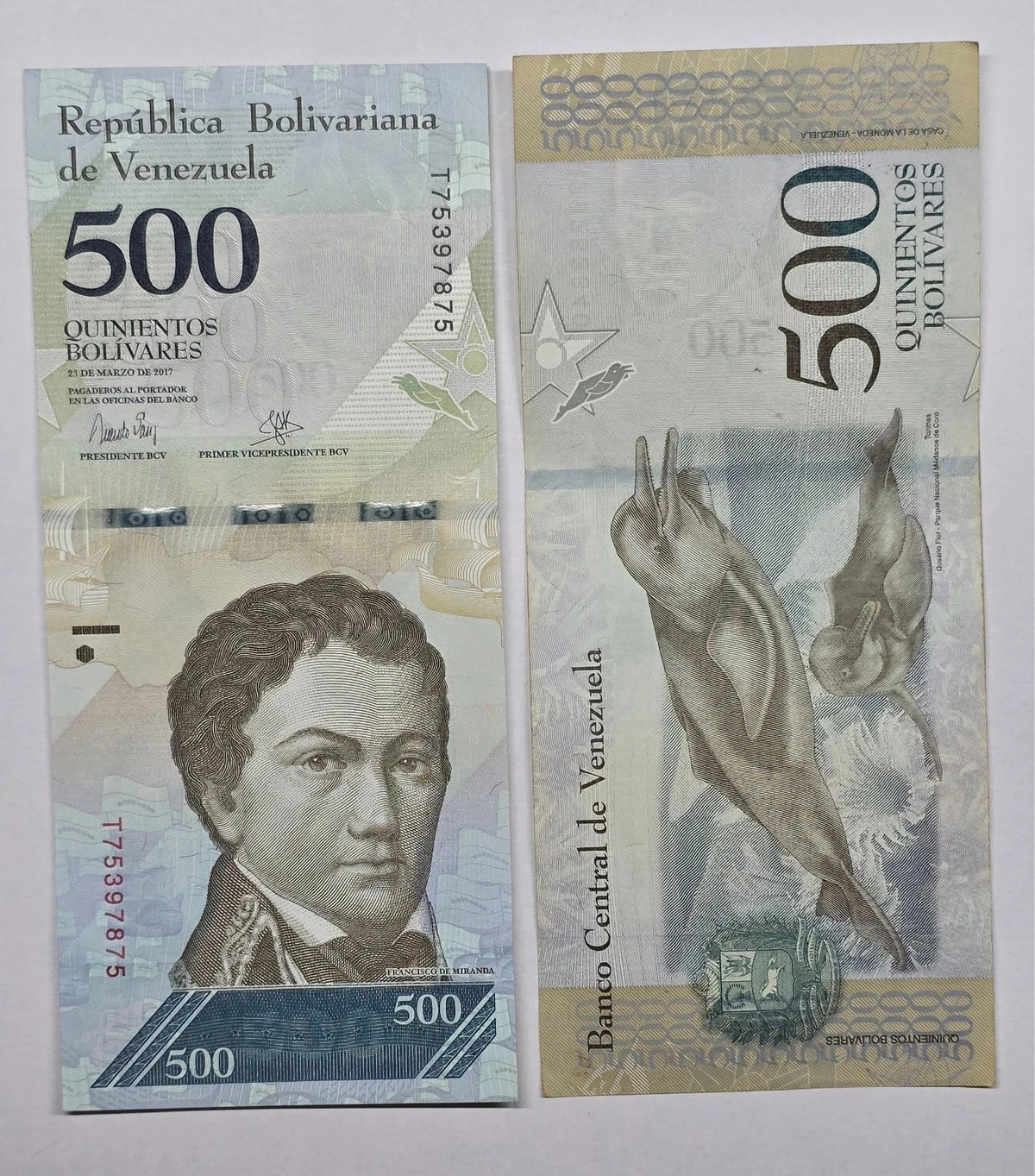 Venezuela 500 Bolívares Fuertes (2017 Hyperinflation Issue / Francisco de Mirand