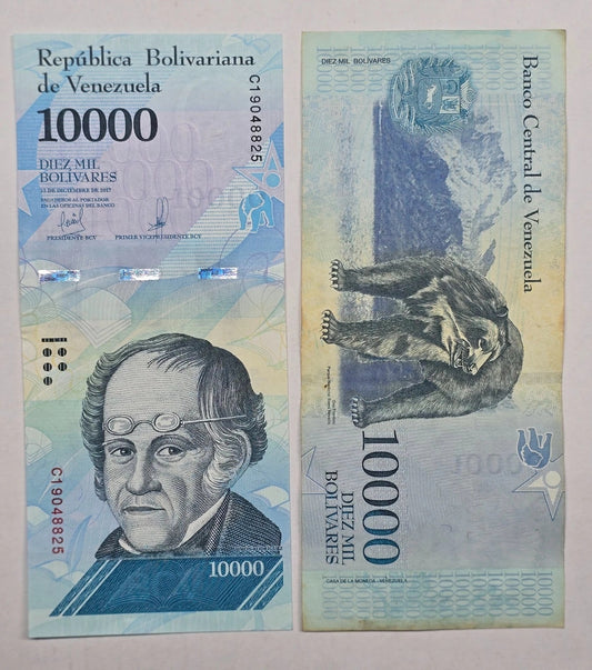 2017 Venezuela 10000 Bolívares, (2017 Hyperinflation Issue / Simón Rodríguez)