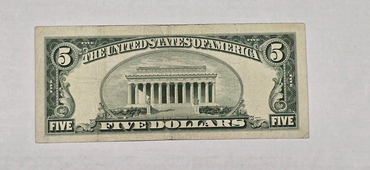 1953A $5 Silver Certificate STAR NOTE Blue Seal (591A) VF20