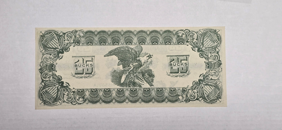 Vintage Missoula Montana Stampede 25 Bucks Scrip Cut Er Loose Bronco Rodeo UNC