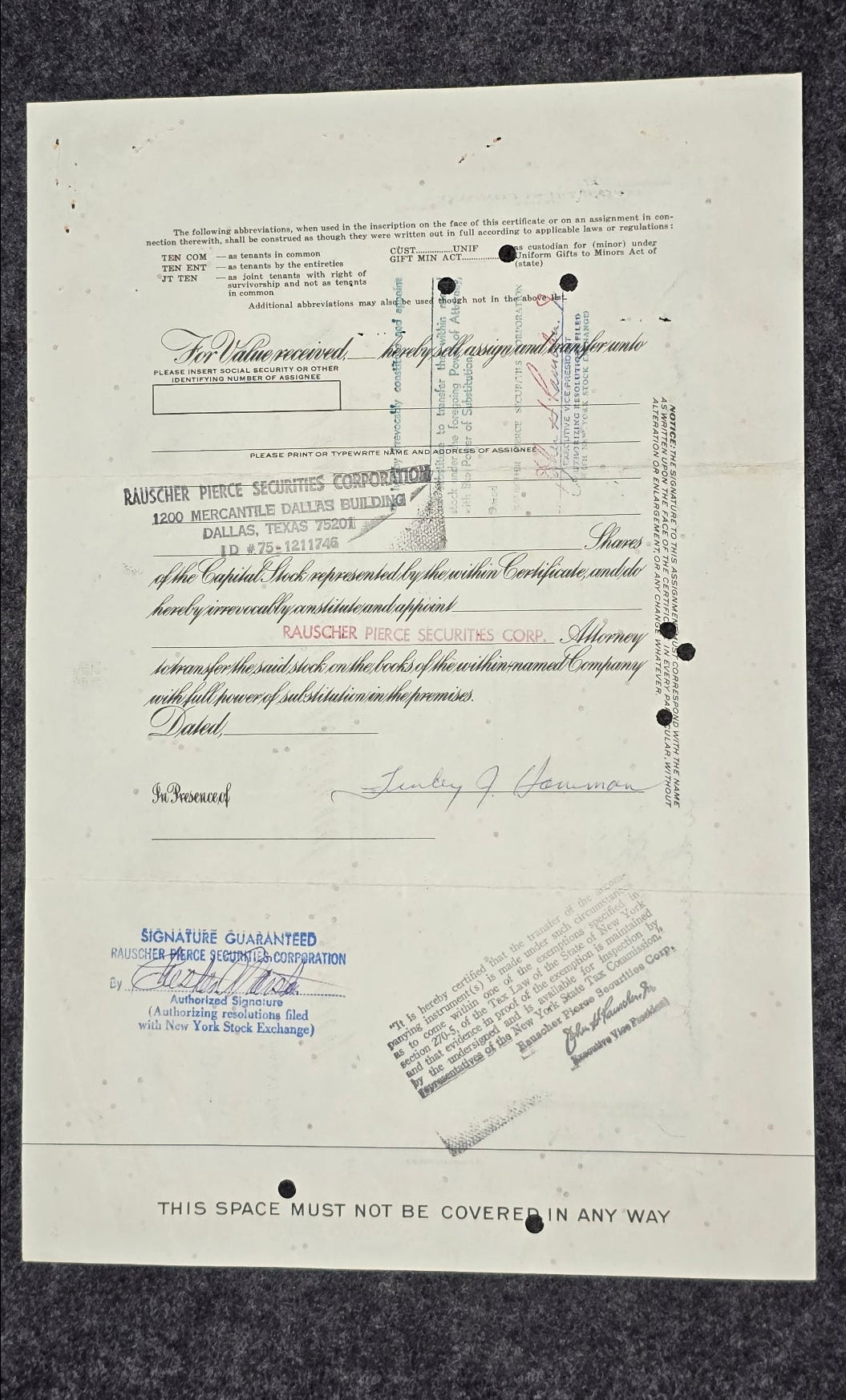 1966 Pennsylvania Railroad Company Stock Certificate PRR Horseshoe Curve