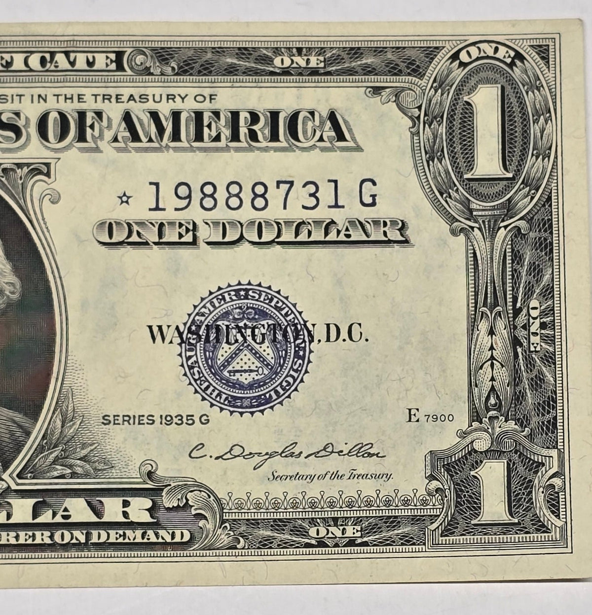 1935G $1 Silver Certificate STAR NOTE WITH MOTTO *CHOICE UNC* (731G) 3.12M Run