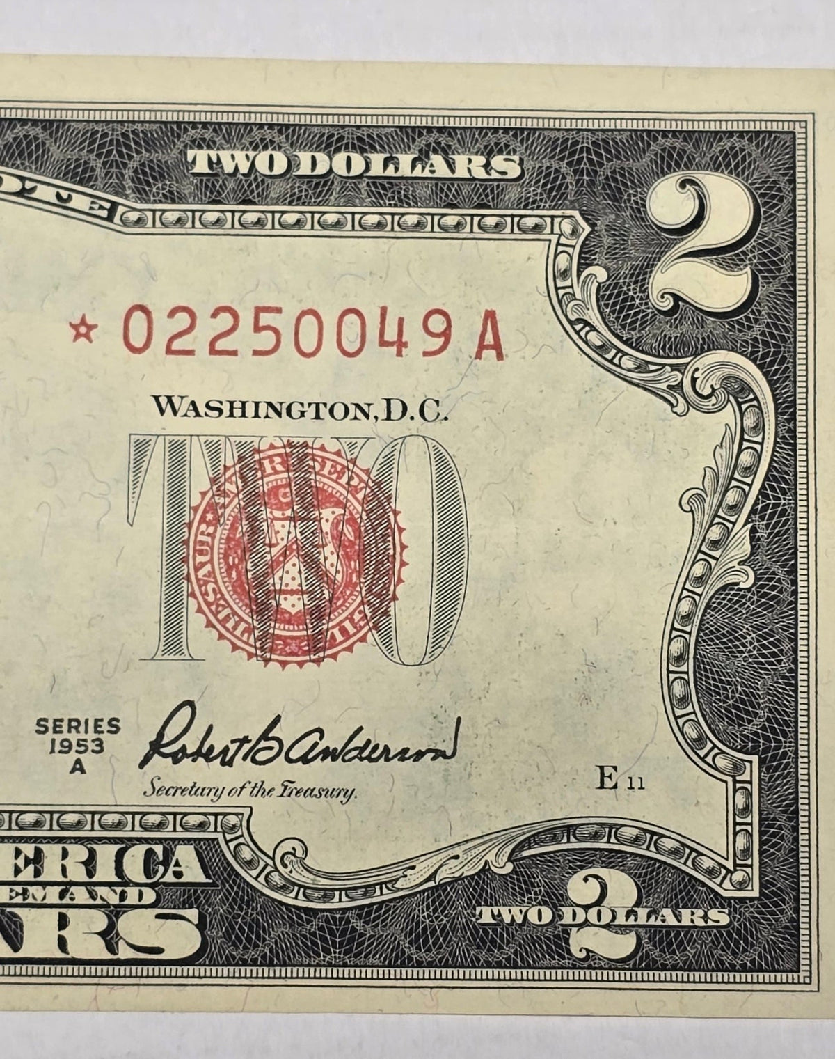 1953A $2 Red Seal STAR NOTE Fr. 1510* (049A) Choice Crisp Uncirculated