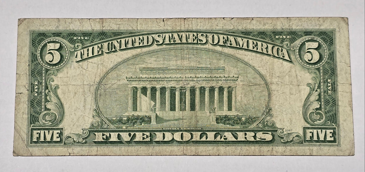 1953 $5 Silver Certificate Star Replacement Note - Circulated (472A)