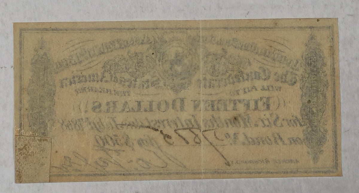 1864 $15 Confederate States America Bond Coupon Civil War Archer Seal CSA AU
