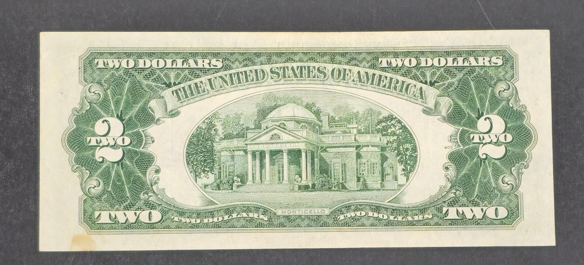 1953A $2 Red Seal Legal Tender Note Fr 1509 Monticello Vintage Bill AU Choice