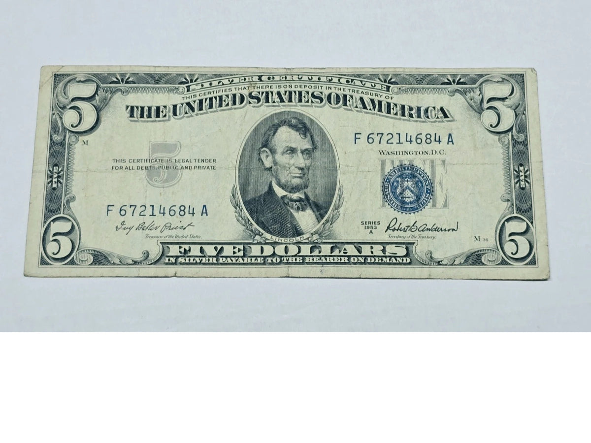 Series 1953A $5 Silver Certificate (684A) (Without Motto)
