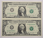 Series 1974 $1 (857E &amp; 858E) – New York District CRISP UNC (Consecutive Pair)