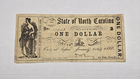 NO FADE - 1861 $1 State of North Carolina Civil War Note Raleigh Obsolete