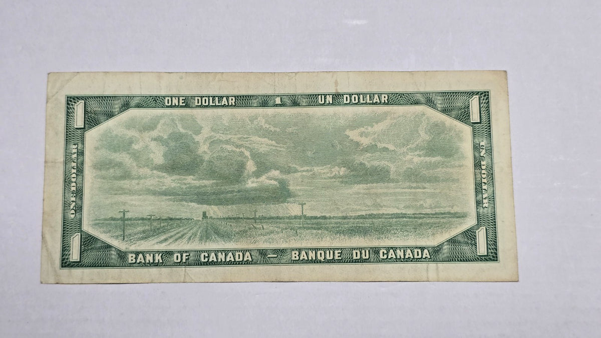 Canada 1954 $1 Banknote Modified Hair Bouey Rasminsky (986) F/W Block AU/UNC