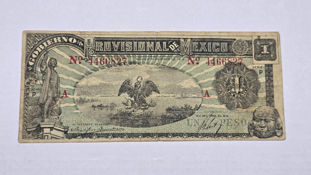 Mexico 1916 1 Peso "Gobierno Provisional de México" (Infalsificable Issue)