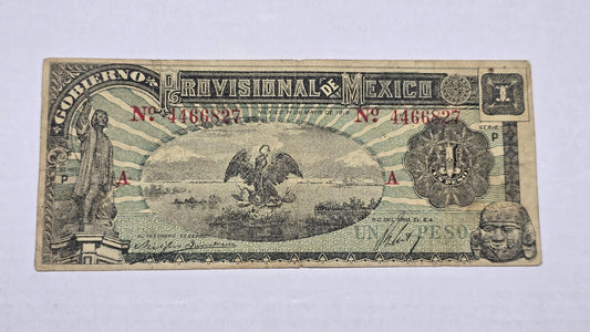Mexico 1916 1 Peso "Gobierno Provisional de México" (Infalsificable Issue)