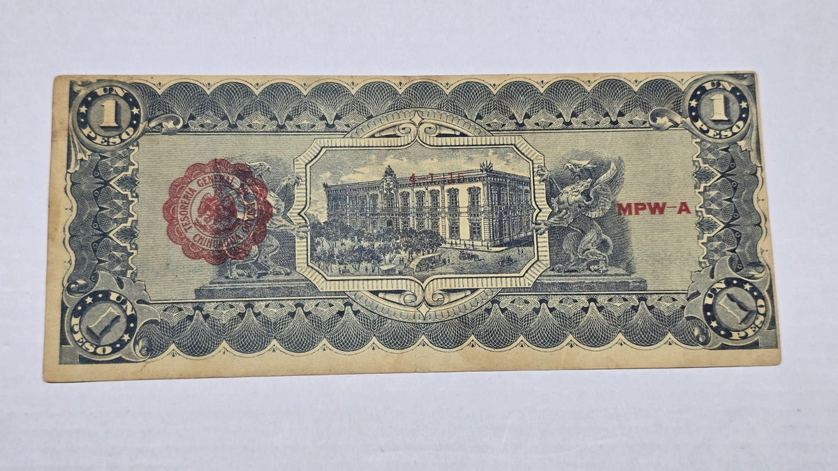 Mexico – State of Chihuahua 1914 (4-1-15 Date stamp) 1 Peso "Dos Caritas" (575)