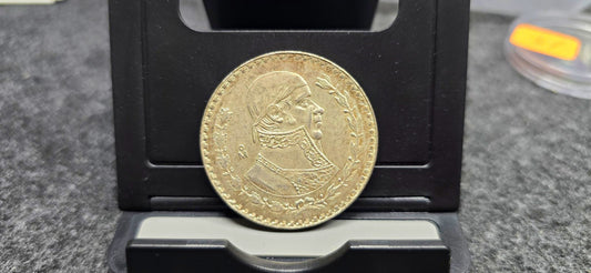 1967 Mexico 1 Peso 10%Silver Coin Miguel Hidalgo Estados Unidos Mexicanos KM#459