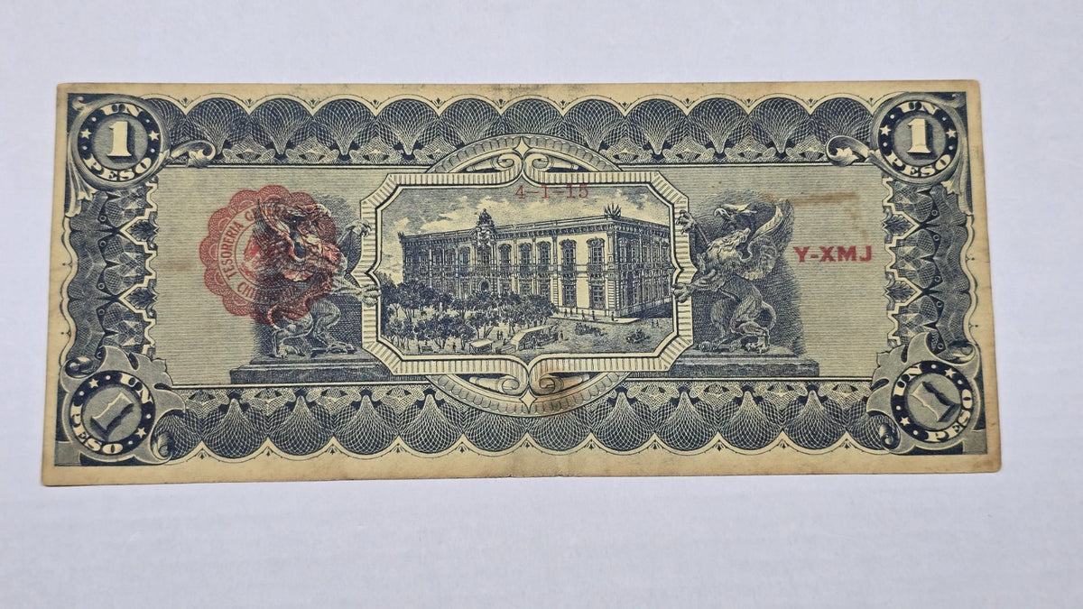 Mexico – State of Chihuahua 1914 (4-1-15 Date stamp) 1 Peso "Dos Caritas"(346)