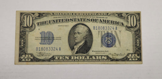 1934A $10 Silver Certificate (Blue Seal) – Fr. 1702 (324A)