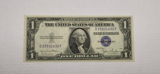 1935-D $1 Dollar Bill Silver Certificate Blue Seal (432F) No Motto Choice AU