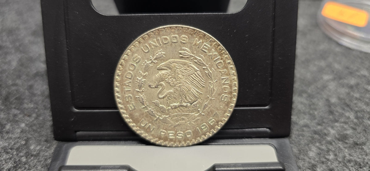 1967 Mexico 1 Peso 10%Silver Coin Miguel Hidalgo Estados Unidos Mexicanos KM#459