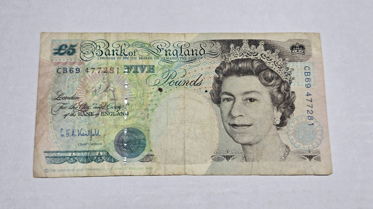 Great Britain 1990 £5 Banknote Series E George Stephenson Kentfield Pick 382b Fi
