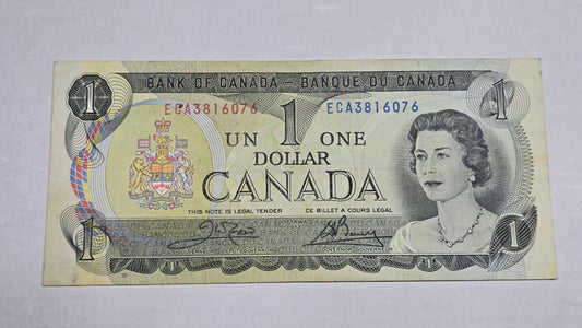 Canada 1973 $1 Banknote Scenes of Canada Lawson Bouey (074) ECA Block XF