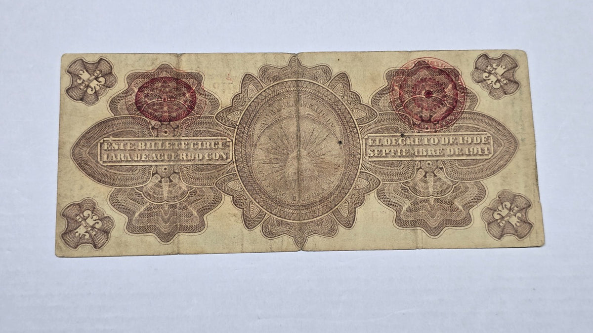 Mexico 1914 1 Peso "Gobierno Provisional de México" (Revalidado Overprint)