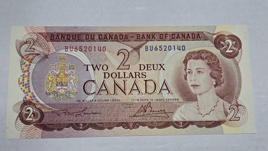 Canada 1974 $2 Banknote Scenes of Canada Lawson Bouey (140) BU Block Gem UNC